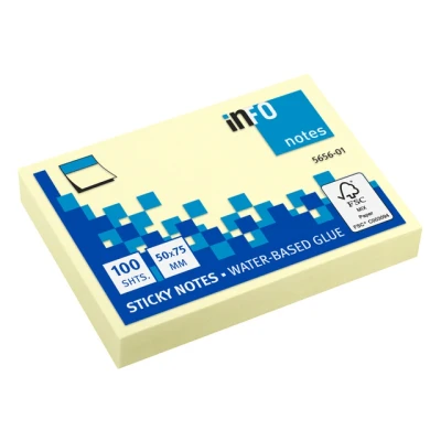 Afbeelding van Info Notes 50x75mm geel blok a 100 vel