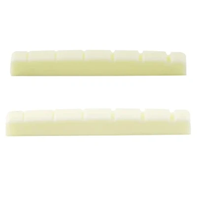Afbeelding van Musiclily Pro Ureumhars Kunststof 42mm Slotted Topkam Strat Tele Platte Bodem voor 6 snarige Elektrische Gitaar Stratocaster/Telecaster,Ivoor (2 Stuks)