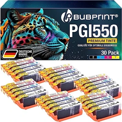 Afbeelding van Bubprint 550XL 551XL 30 inktcartridges compatibel als vervanging voor Canon PGI 550 CLI 551 XL Pixma MX925 IP7250 MG5650 IP7200 IX6850 IP8750 MG5550 MG6350 MG6450 MG6650 MG7750 MG750