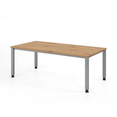 Afbeelding van QUEO 2E S Bureau 200 x 100 Tafelhoogte I In hoogte verstelbaar Knoestige Eiken