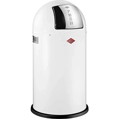 Afbeelding van Prullenbak 50ltr Wesco Pushboy wit