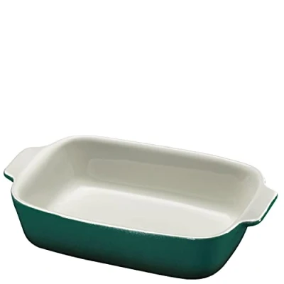 Afbeelding van Küchenprofi PROVENCE Ovenschaal rechthoekig, groen/binnen wit, 30 x 19 6,5 cm, van keramiek, ovenschaal, bakschaal, broodbakvorm, ovenvast bi, 0712031130