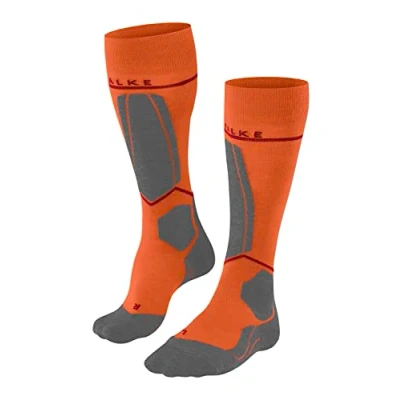 Afbeelding van FALKE SK4 Advanced Compression Light heren skiing kniekousen grijs (flash orange) Maat: 44 45