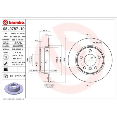 Afbeelding van Brembo Remschijf 08.9787.11