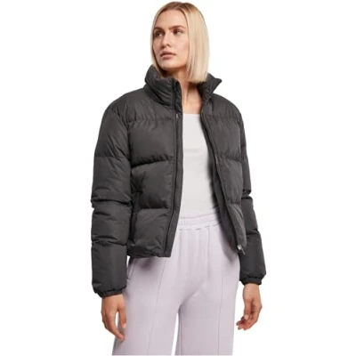 Afbeelding van Urban Classics Peached Puffer Winterjas, Dames, Maat: XL, Black
