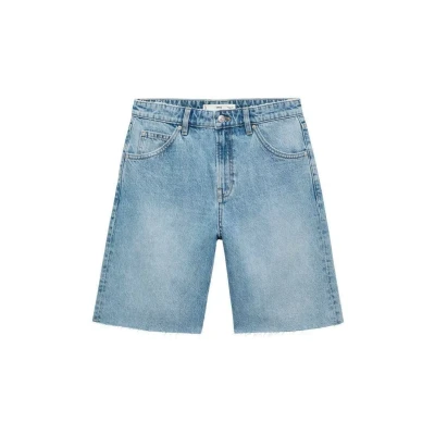 Afbeelding van Mango Bermuda BAS EFFILOCHÉ Jeansshort, Dames, Maat: 32, Blue