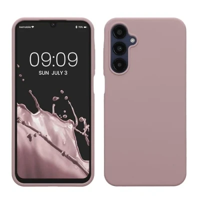 Afbeelding van kwmobile telefoonhoesje geschikt voor Samsung Galaxy A25 Hoesje met siliconen coating Smartphone case in licht oudroze