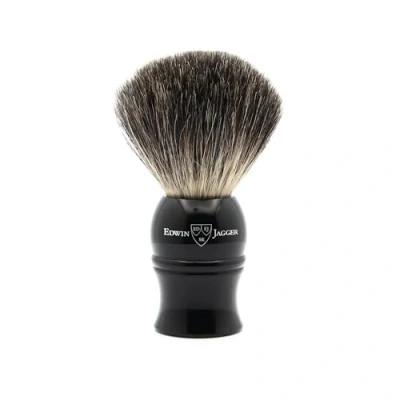 Afbeelding van Edwin Jagger 1EJ336 Klassieke Pure Dassenhaar Handgemaakte Exfoliërende Scheerborstel voor Kwaliteit Schuim met Scheercrème of Scheerzeep Mannen en Vrouwen (Imitation Ebony)
