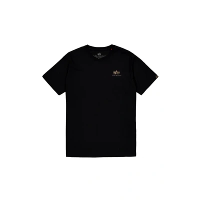 Afbeelding van Alpha Industries Tshirt basic, Heren, Maat: 2XL, Black shiny gold