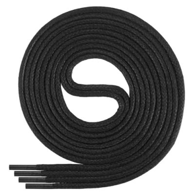Afbeelding van Di Ficchiano SW 03 zwart 75 gewaxte ronde veters, vetersluiting, diameter 2 4 mm, voor zakelijke schoenen, kostuumschoenen en leren schoenen