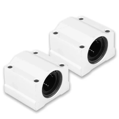 Afbeelding van Lineair kogellager glijblok, 2 stuks SC20UU 20 mm CNC lineaire glijblok bus, 54 lengte, 50 breedte, 40 hoogte, binnendiameter, aluminiumlegering gesloten lagerschuif