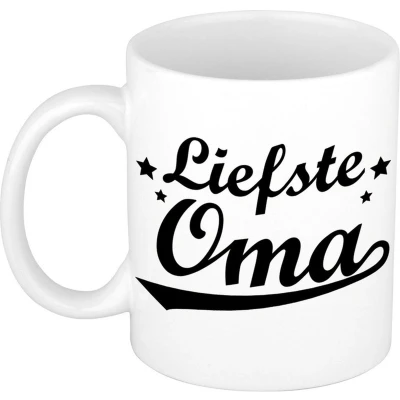 Afbeelding van Liefste oma cadeau mok / beker voor 300 ml feest mokken