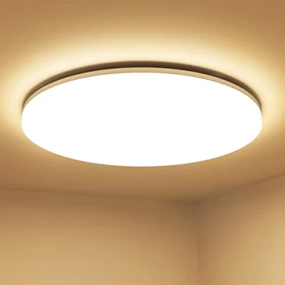 Afbeelding van Lepro Plafondlamp, 24 W, diameter 28 cm, IP54 waterdicht, 3000 K, 2400 lm, voor badkamer, slaapkamer, kinderkamer, woonkamer, balkon, hal, keuken, warm wit