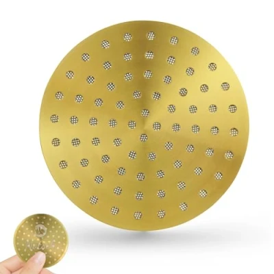 Afbeelding van NOTSEK Puck Screen 58 mm, 0,8 mm dikke espresso zeef met titanium coating, 304 roestvrij staal koffiezeefhouder voor zeefhouder, filtermand (goud)