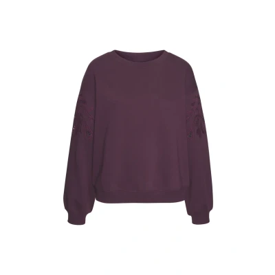 Afbeelding van Vivance Sweatshirt met perforatieborduurwerk, zachte katoenmix