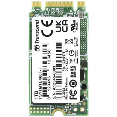 Afbeelding van Transcend MTE460T I 1 TB NVMe/PCIe M.2 SSD 2242 harde schijf PCIe NVMe 3.0 x2 Industrial TS1TMTE460T