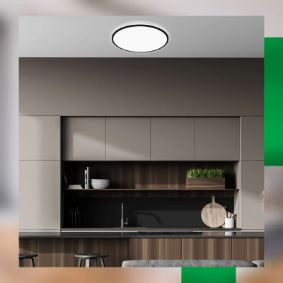 Afbeelding van Briloner Pulap A LED plafondlamp 3836015 EEK 50.000h licht Indirect Neutraal wit Ø 33 x 6 cm Zwart