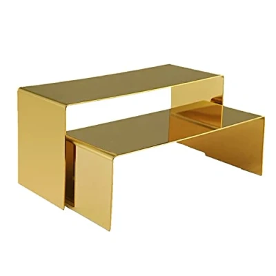 Afbeelding van U/ Gouden Roestvrij Staal Handtas Schoen Display Stand Rekken 2 STKS/SET/PACK