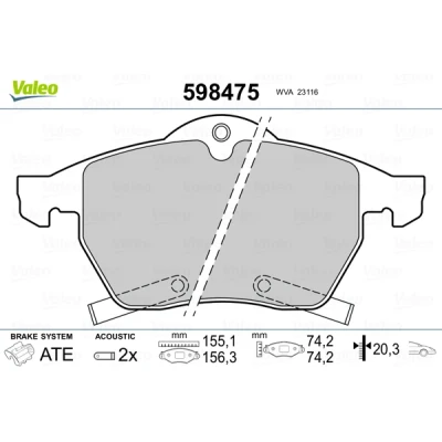 Afbeelding van Valeo Remblokset 598475