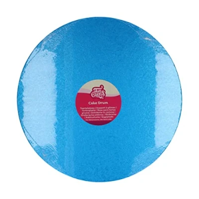 Afbeelding van FunCakes Cake Drum Rond Blauw Ø33,5 cm / 12 mm Taartonderlegger Taartkarton