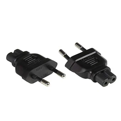 Afbeelding van Good Connections Stroomadapter Eurostekker type C (CEE 7/16, recht) naar C7/Euro 8 bus (recht) netadapter/stekkeradapter/netvoedingsadapter zwart, PA 0370S