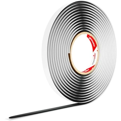 Afbeelding van Poppstar Butylrond Snoer Tape (5 m x 6 mm) Afdichtband Zelfklevend, Rond, Zwart
