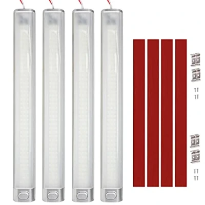 Afbeelding van Intckwan Ledstrip, 12 V, 120 leds, met extra grote schakelaar, 6000 K, witte binnenverlichting voor auto, busje, caravan, boot, camper, keuken, badkamer, bar, vrachtwagen, tractor, 4 stuks
