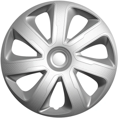 Afbeelding van AutoStyle 4 Delige Wieldoppenset Livorno 14 inch zilver carbon look
