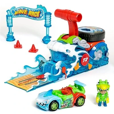 Afbeelding van T RACERS Wave Race interactieve launcher en piloot exclusieve auto, speelgoedautotraject