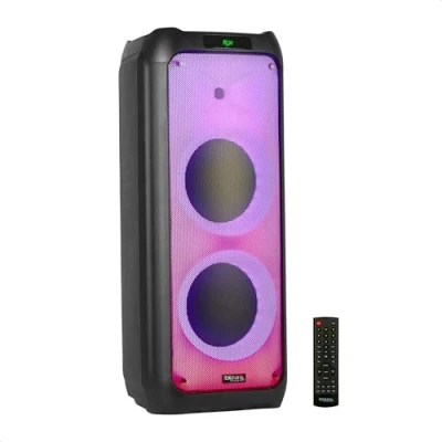 Afbeelding van Ibiza WAVE10 800W/2x10&quot; Luidsprekersysteem met Bluetooth, USB en microSD WAVE LED effect TWS draadloze verbinding Zwart