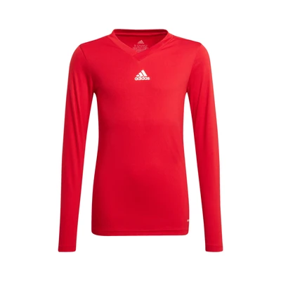 Afbeelding van adidas Team Base Longsleeve Junior Sportshirt Maat 128 Unisex Rood/Wit