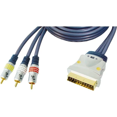 Afbeelding van Premium Scart (m) Composiet 3RCA kabel 10 meter