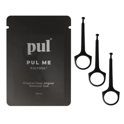 Afbeelding van PUL Clear Aligner Removal Tool compatibel met Invisalign, afneembare beugels, houders en trays eenvoudig te bedienen apparaatverwijderaar, tand mondhygiëneverzorgingsproduct zwart (3 stuks)