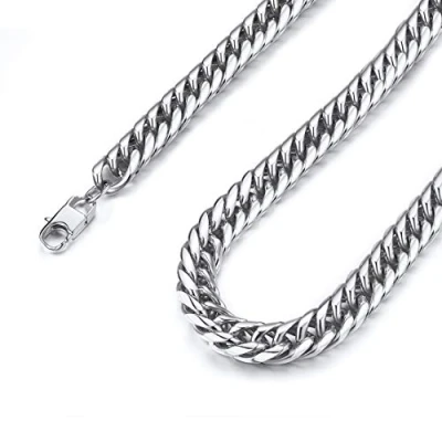 Afbeelding van FindChic 9 Mm Miami Cubaanse Ketting, Ketting Heren, Hiphop Kettingen Voor Mannen, Hypoallergeen Roestvrijstalen Heren Sieraden, Klassieke Schakel