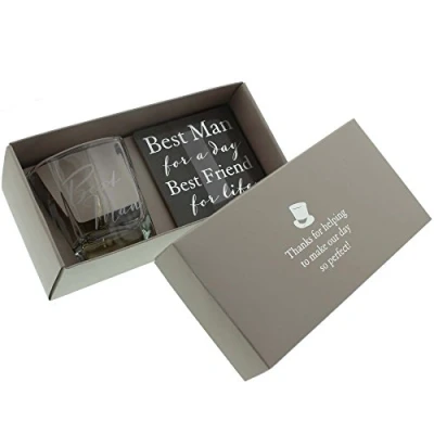 Afbeelding van Amore by Juliana Whisky Glas &amp; Coaster Beste Man Bruiloft WG570