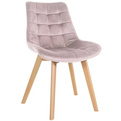 Afbeelding van CLP Brook Eetkamerstoel Hout frame Fluweel Velvet zwart