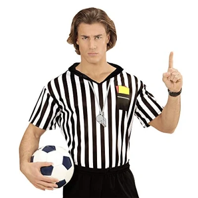 Afbeelding van Widmann Scheidsrechter Kostuum Zwart Wit T Shirt Man XL Carnavalskleding Verkleedkleding