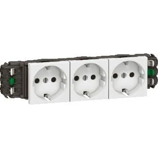 Afbeelding van Legrand wandcontactdoos mosaic 3 voudig 90graden 3x2p met kindv zij 6mod wit 077403
