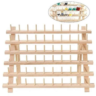 Afbeelding van Opvouwbare houten Draad rack houder,Spoel kegel spoelen Stand, Organiser, Muur Mount Garen Opslag Spoel Houder, Machine Naaien Borduurwerk Quilten Houder,Naaien Craft Gereedschap