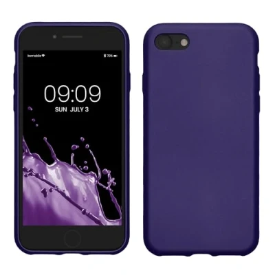 Afbeelding van kwmobile telefoonhoesje geschikt voor Apple iPhone SE (2022) / (2020) 8 7 Hoesje smartphone Back cover in metallic blauwpaars