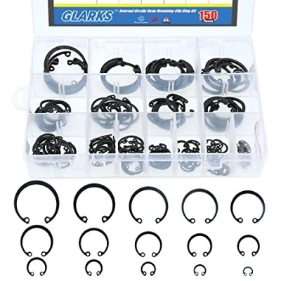 Afbeelding van Glarks 150 stuks 15 maten metrische gelegeerd staal interne borgringen Snap borgring assortiment kit