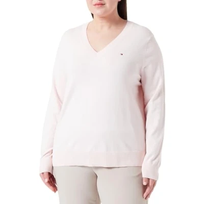 Afbeelding van Tommy Hilfiger Curve Trui, Dames, Maat: 48, Whimsy pink