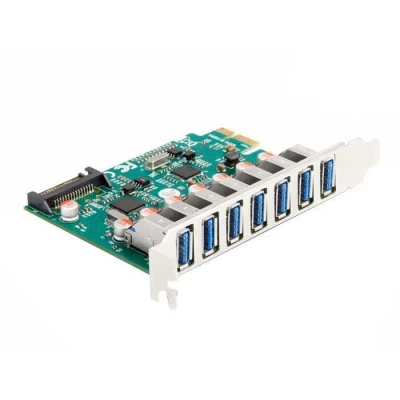 Afbeelding van Delock PCI Express x1 Karte zu 7 x extern USB 5 Gbps Typ A Buchse HQ