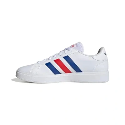 Afbeelding van adidas Grand Court TD Lifestyle Casual Shoes heren Sneaker, FTWWHT/ROYBLU/VIVRED, 46 2/3 EU