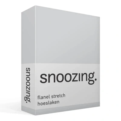 Afbeelding van Snoozing stretch flanel hoeslaken Extra breed Grijs
