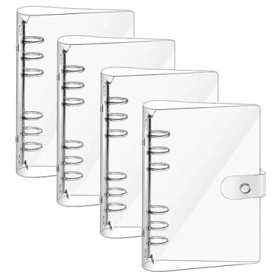 Afbeelding van Navulbaar ringband, A5, 4 stuks, notitieboek, transparante 6 navulbaar, gaten, notitiepapier, notitiepapier