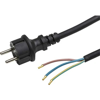 Afbeelding van Meister Veiligheidscontactkabel 5 meter zwart rubberen slangkabel H05RR F3G1,5 3 draden IP20 / aansluitkabel met geaarde stekker/aansluitkabel/installatiemateriaal 7434320