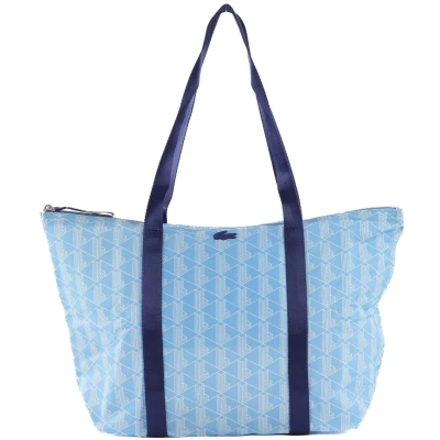 Afbeelding van LACOSTE Shopper Izzie Seasonal Shopping Bag Mono Panorama Farine Cosmique Blauw