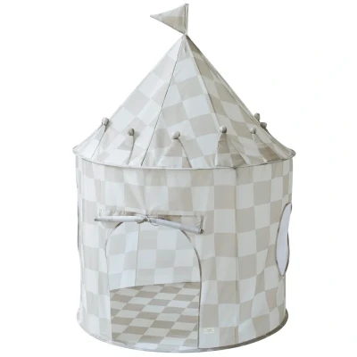 Afbeelding van 3 sprouts speeltent kasteel checkerboard beige