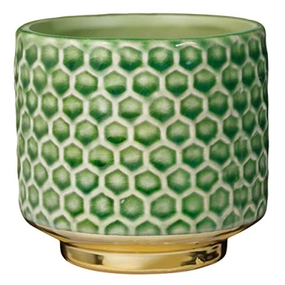 Afbeelding van Bloomingville Bloempot Home Decoratieve bloempotten kleur voor binnen, creatieve retrostijl, S (10 cm ø), groen, keramiek